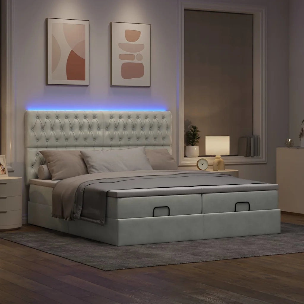 Struttura Letto Pouf con Materassi 180x200 cm Velluto