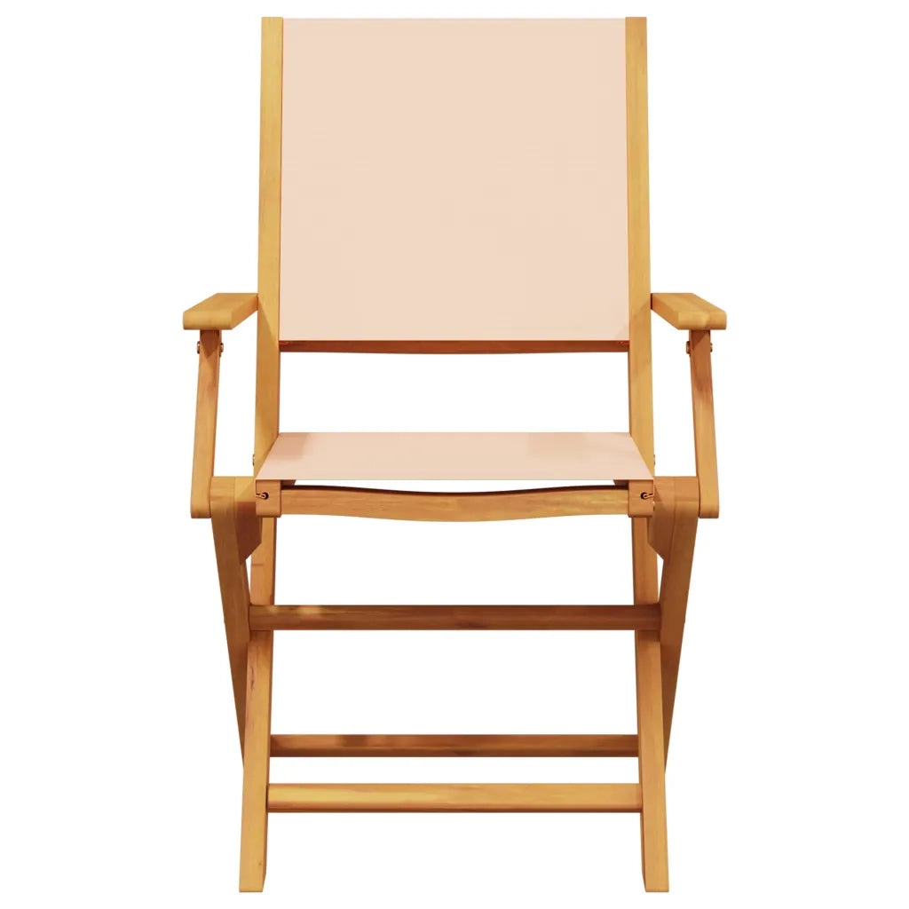 Set da Bistrot 3pz Beige in Tessuto e Legno Massello