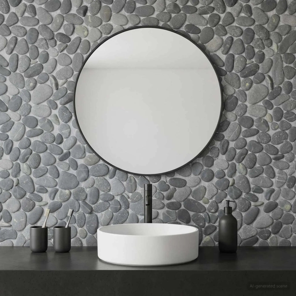 Pavimenti in ciottoli Grigio 30 x 30 cm Ciottolo Fluviale 42033532