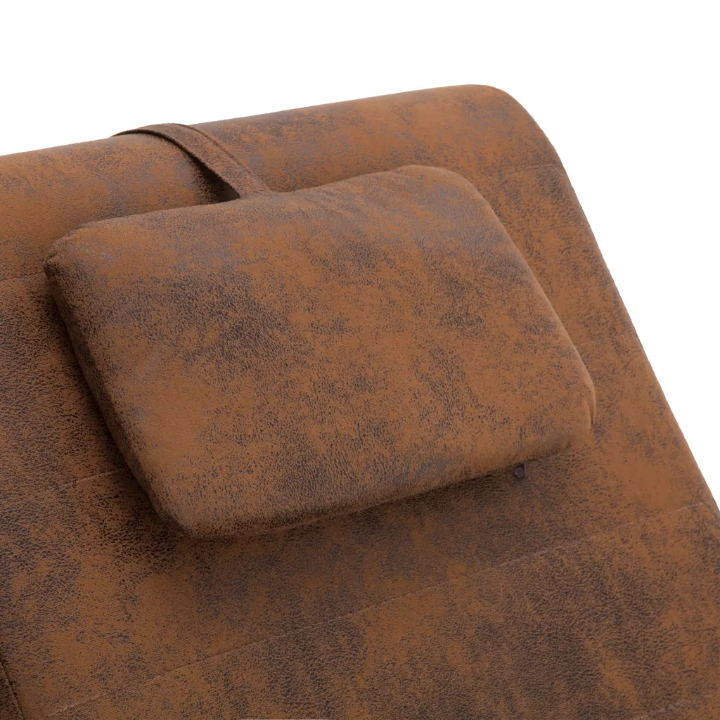 Sdraio con Cuscino Marrone in Pelle Sintetica Scamosciata CFW6905310