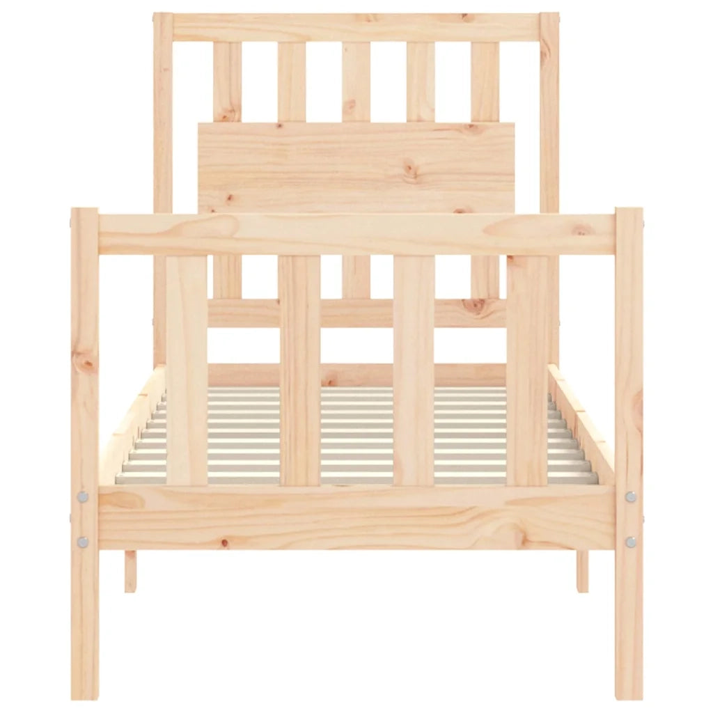 Giroletto con Testiera Small Single-Struttura Letto in Legno Massello 134535