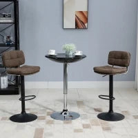 Set 2 Sgabelli Bar Moderni e Girevoli con Schienale e Poggiapiedi, Sgabelli da Cucina con Altezza Regolabile, Rivestimento Pelle PU e Imbottitura, 41.5x45x85-107cm
