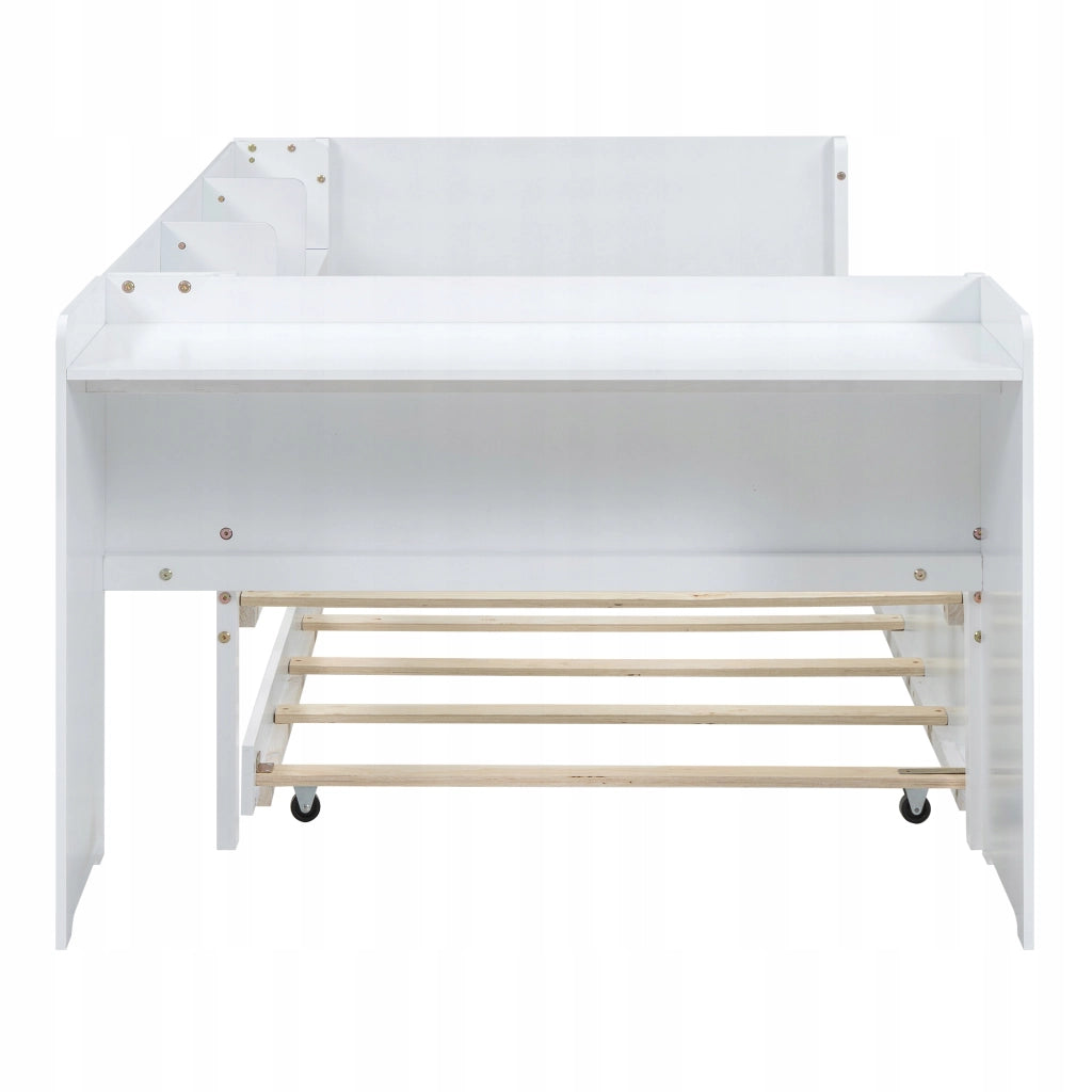 Letto a scomparsa con scrivania - Xylo - 90x200 - Bianco