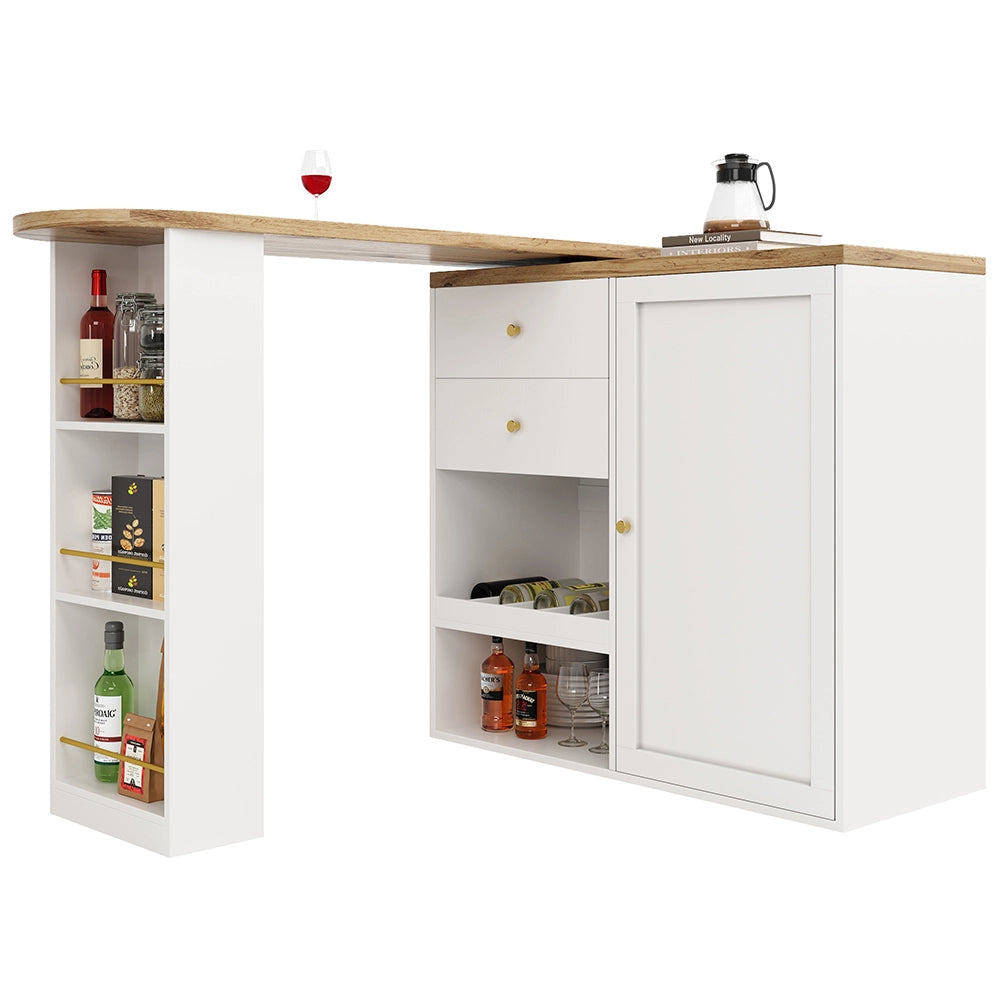 Tavolo Bar Girevole - Xylo - 105??39??102 cm - 2 Cassetti 3 Ripiani