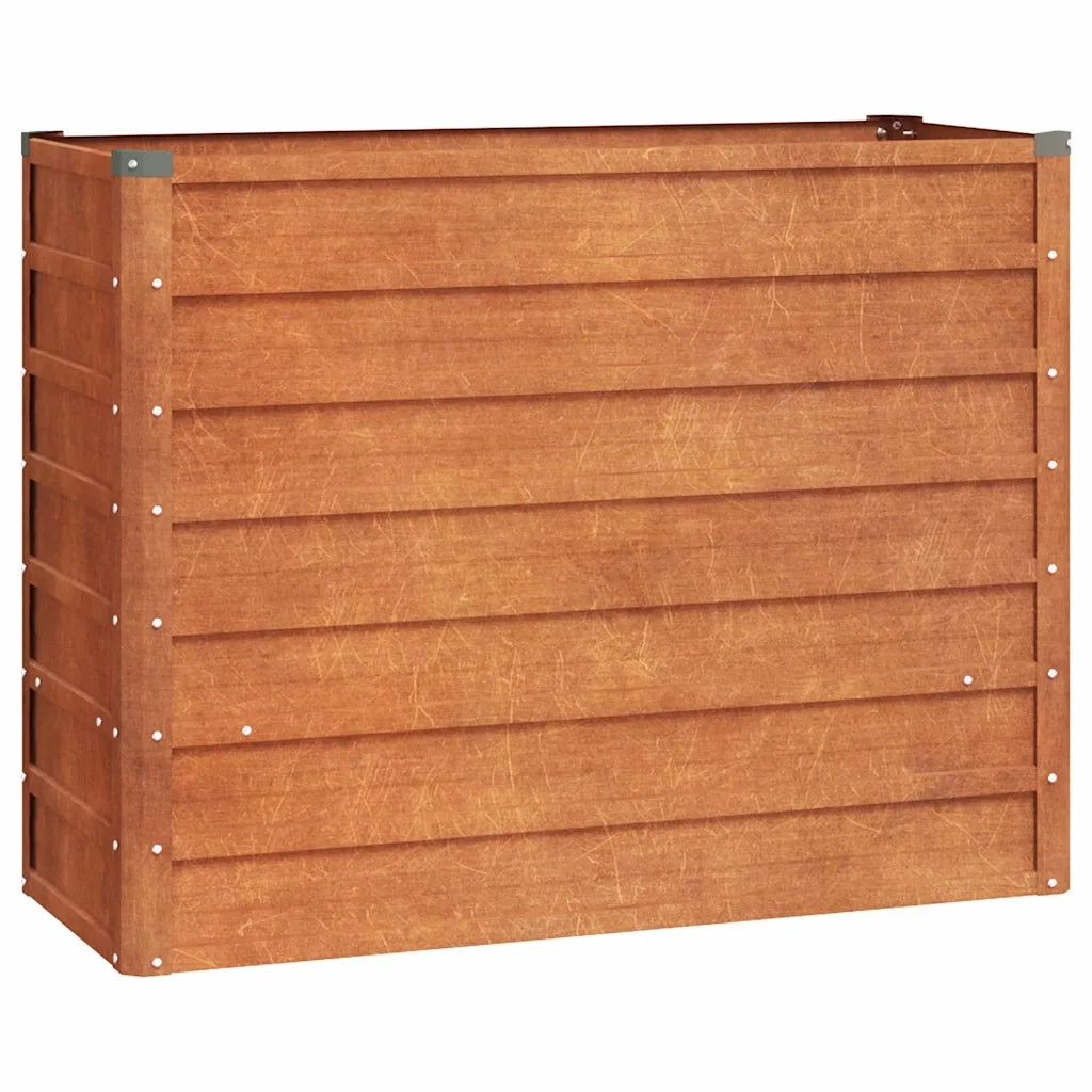 Letto Rialzato da Giardino Ruggine 100x40x77 cm Acciaio Corten 151951