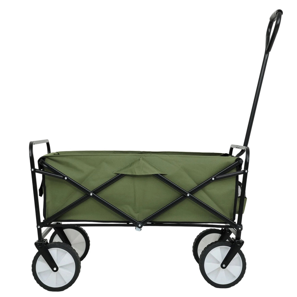 Carrello da Spiaggia Pieghevole TYRS con Ruote in Plastica, Portata Massima 120 kg, Colore Verde