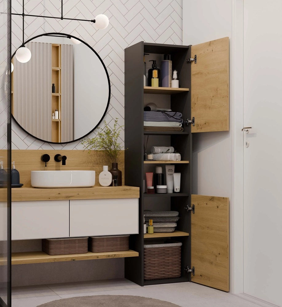 Colonna bagno SARA S40 antracite rovere artisan