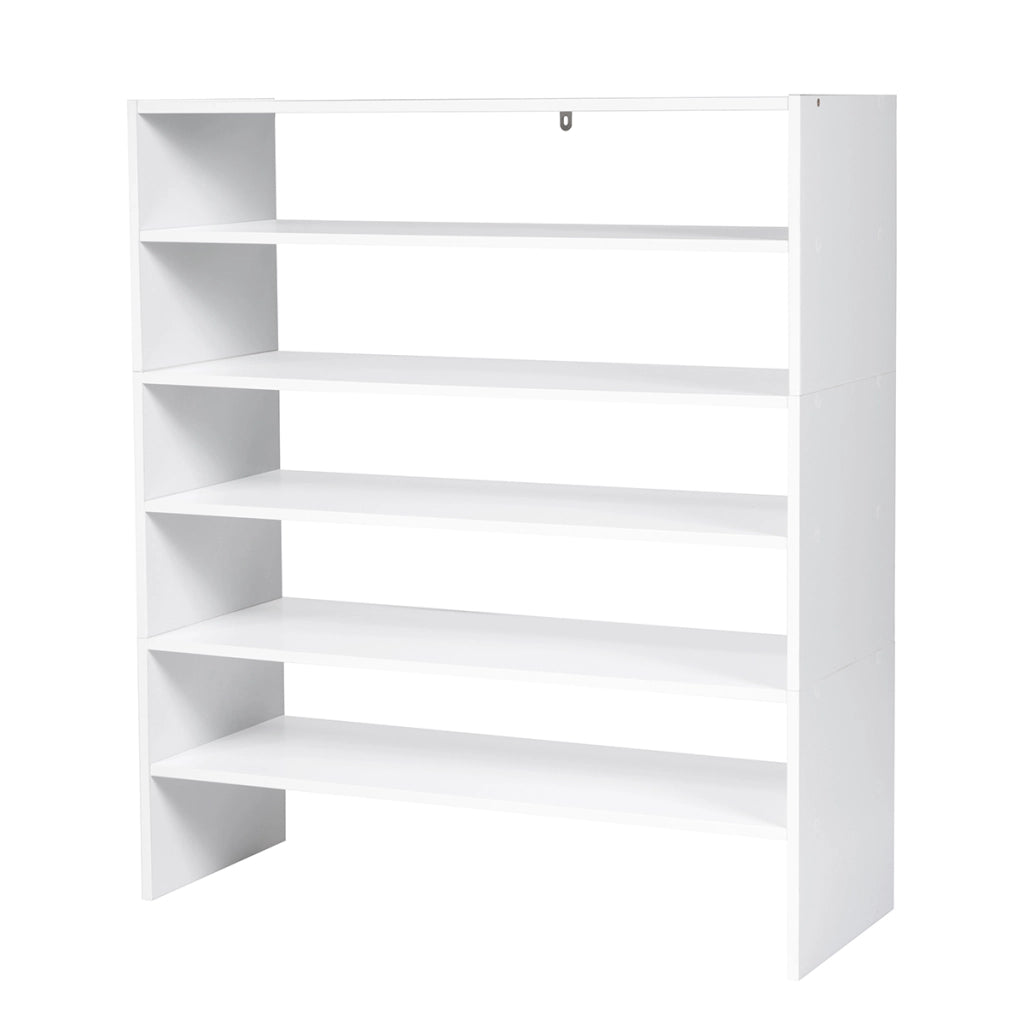 Scaffale per scarpe impilabile a 3 pezzi-Organizer orizzontale a 2 livelli per ingresso corridoio Bianco