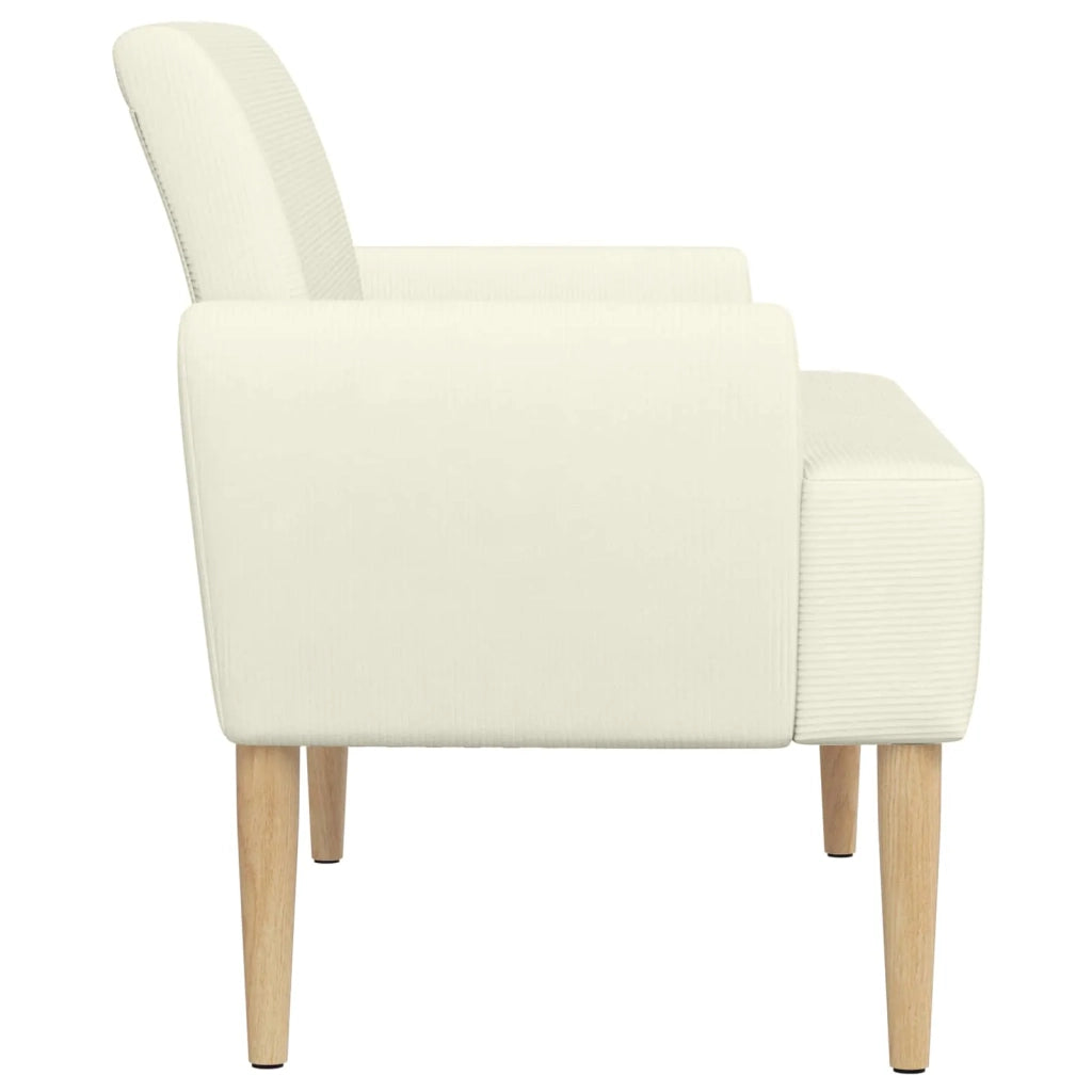 Loveseat con bottoni imbottiti Crema 116 x 67 x 81 cm 42041790