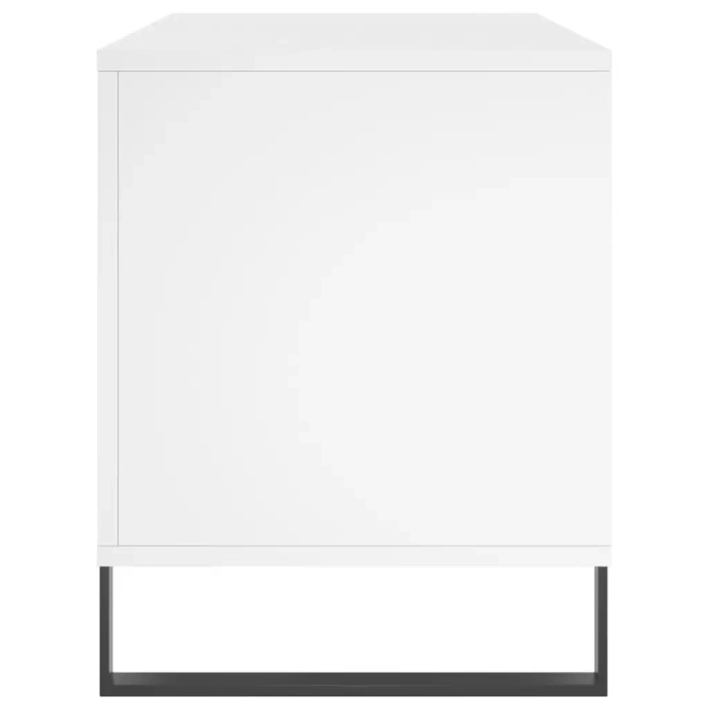 Mobile Porta Dischi Bianco 100x38x48 cm in Legno Multistrato
