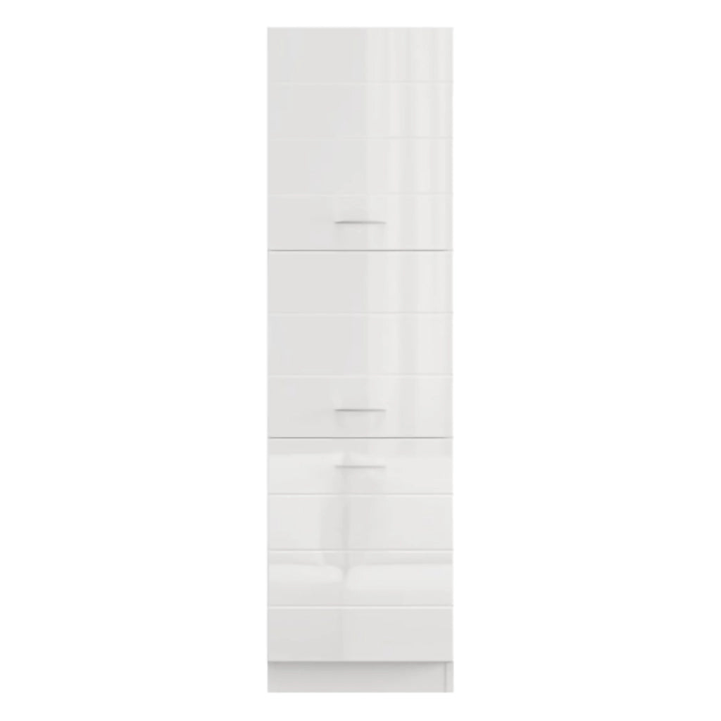 Mobile da Cucina Cochem, Dispensa da Cucina 6 Ripiani, 60x58x214h cm Bianco Lucido