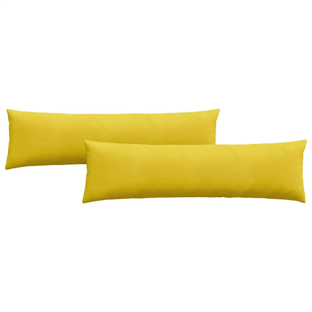 Cuscini da Divano 2 pz | Cuscini per sedie Giallo 145 x 40 cm Tessuto in Cords