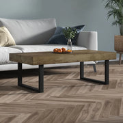 Tavolino Salotto Marrone Scuro e Nero 120x60x40 cm MDF e Ferro 286103