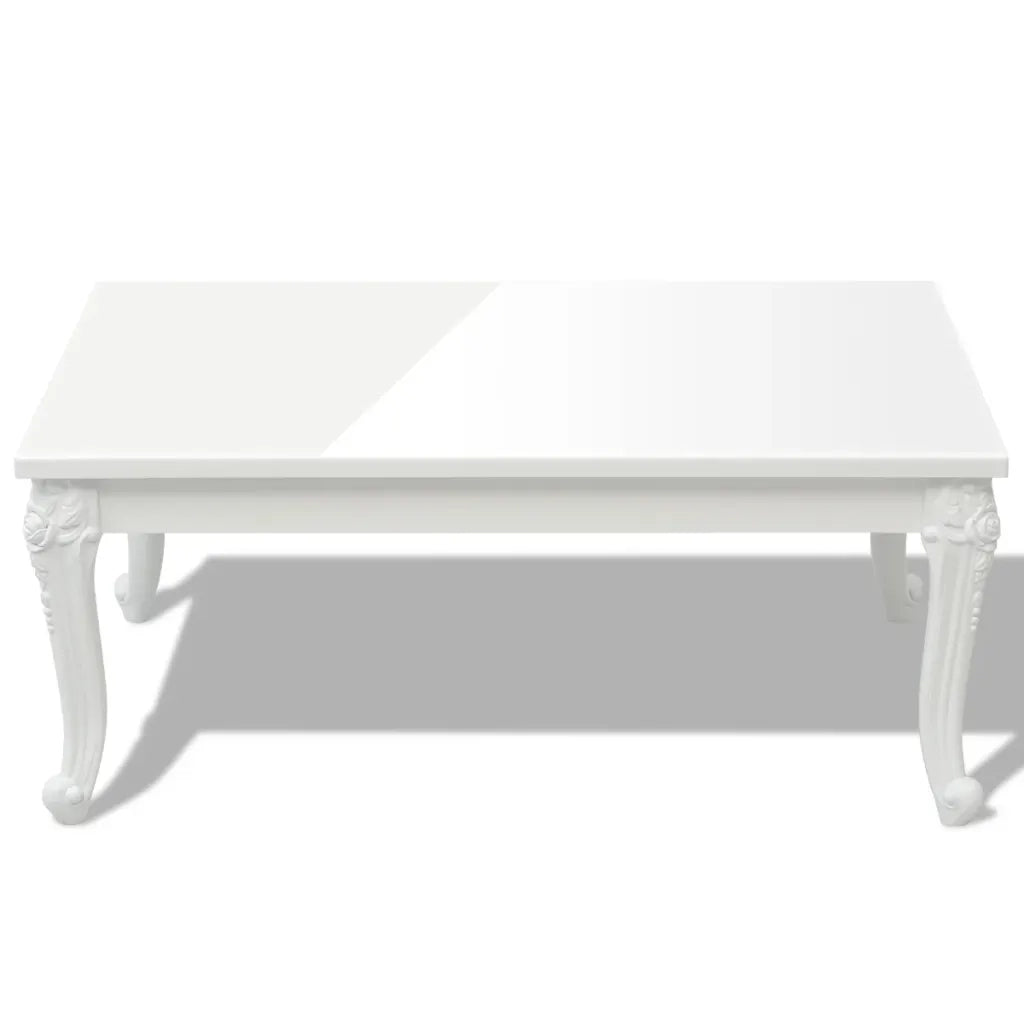 Tavolino da salotto | Tavolino da caff¨¨ | Tavolino da Soggiorno 100x60x42 cm Bianco Lucido