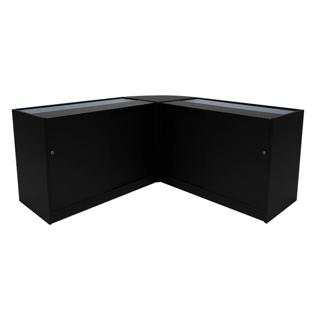 Set Banconi Nero Calliope LED K1500 C1500 LM60 Vetrina con Ante Scorrevoli