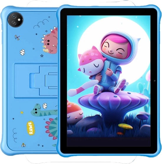 Tablet per bambini - Android 13 - Display 10.1 pollici - 2GB RAM - 64GB ROM - 8MP Fotocamera posteriore - 5MP Fotocamera anteriore - Batteria 5100mAh - Con custodia blu protettiva