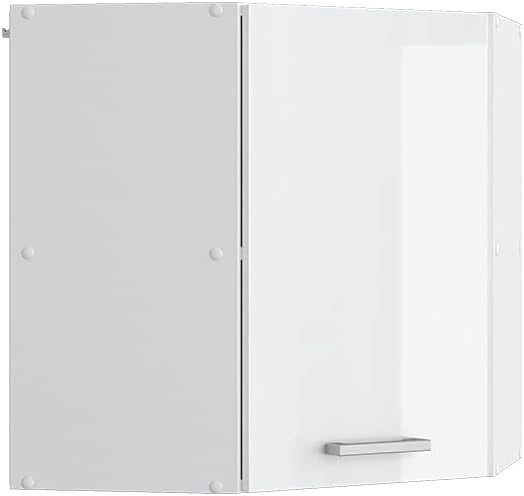 Mobile angolare da cucina R-Line, Bianco lucido, 57 cm, per la libera combinazione all'interno di sistemi cucina modulari