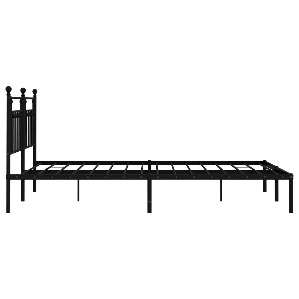 Giroletto con Testiera-Struttura Letto con testiera in Metallo Nero 180x200 cm 655663