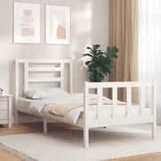 Giroletto senza Materasso Bianco 90x200 cm Legno Massello Pino