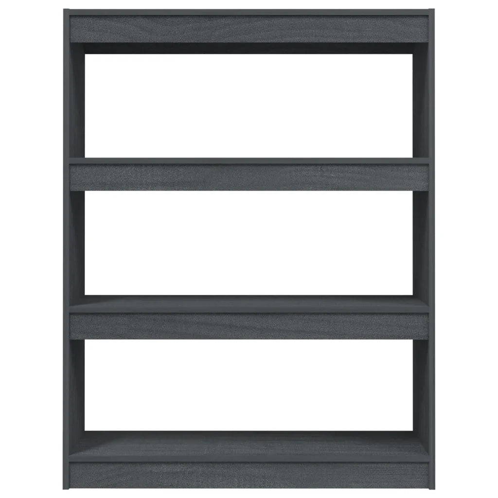 Libreria Divisorio-Scaffale per Libri-Mobile di Stoccaggio Grigio 100x30x103 cm in Massello di Pino