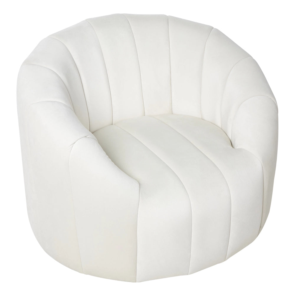 Poltrona in velluto bianco sporco in tessuto morbido Design contemporaneo e retrò Seduta imbottita e schienale basso