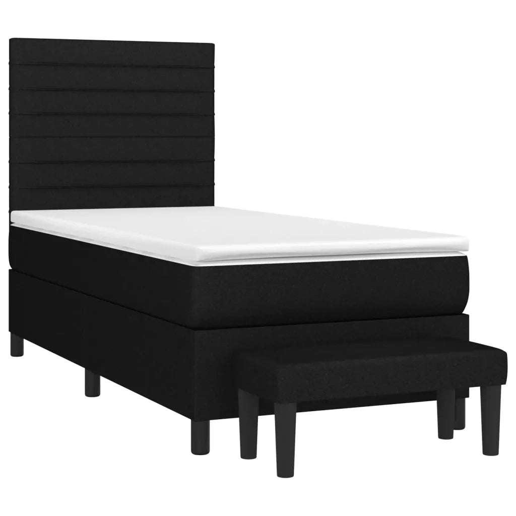 Giroletto a Molle con Materasso Nero 90x200 cm in Tessuto 3136647