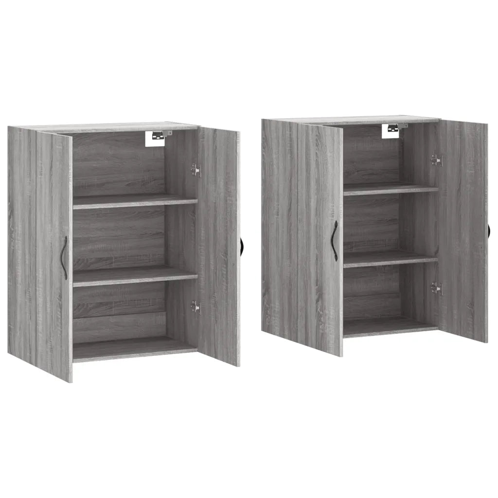Armadietti a Parete 2 pz Grigio Sonoma in Legno Multistrato 3197895