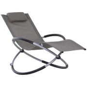 Sedia a Dondolo Design Moderno per Interni ed Esterni Texteline 154x80x84cm Grigio