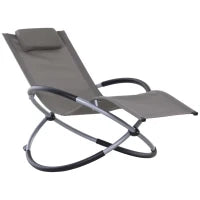 Sedia a Dondolo Design Moderno per Interni ed Esterni Texteline 154x80x84cm Grigio