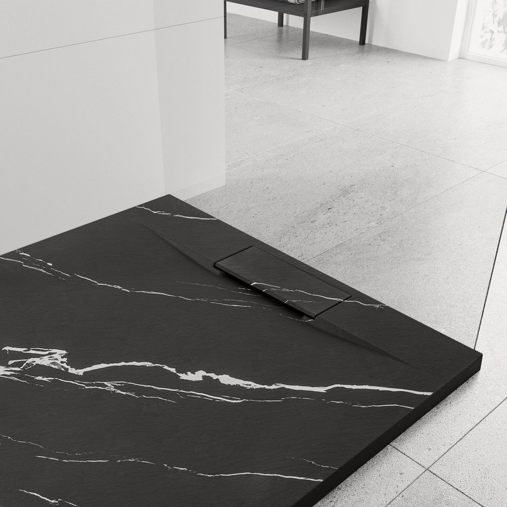 Piatto Doccia Bazalt Carrara Black 90x90