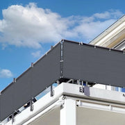 Schermo per balcone, protezione vista, tensioni per balcone (PES), 0,9 x 6 m, protezione UV, protezione vista per balcone, tessuto impermeabile in poliestere, per balcone, esterno per giardino, colore antracite