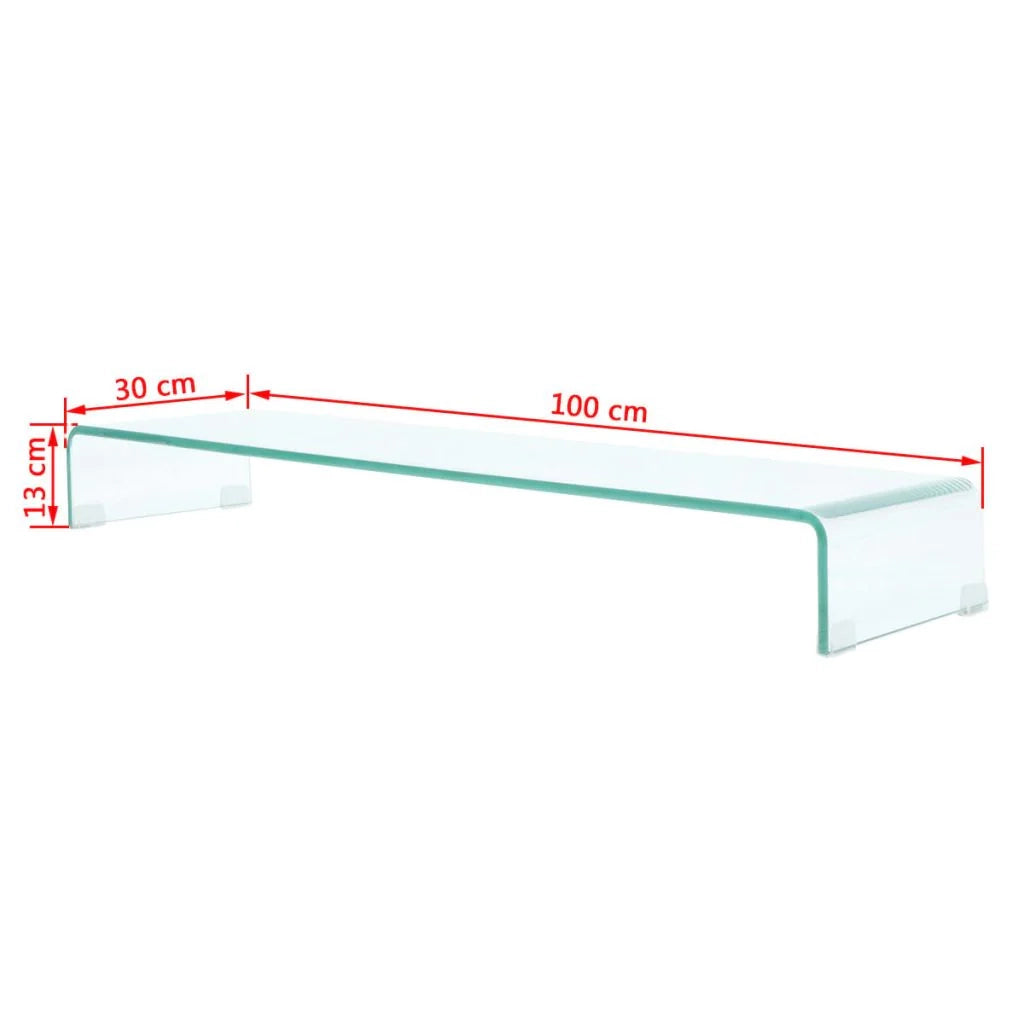 Pratico mobile porta TV/buffet di design per monitor da 100 cm vetro trasparente 2502040
