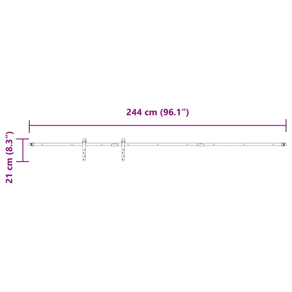 Kit Anta Scorrevole Armadio in Acciaio al Carbonio 244 cm 4009670