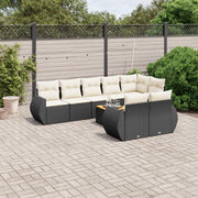 Set Divani da Giardino 9 pz con Cuscini Nero in Polyrattan 3257421