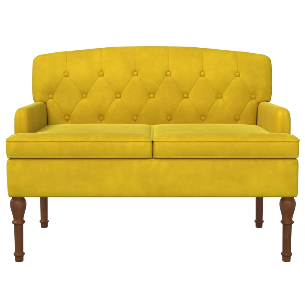 Loveseat con bottoni imbottiti Giallo Chiaro 111 x 65 x 79 cm 42041850