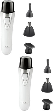 Trimmer elettrico a due parti, caricabile via USB, impermeabile, accessorio portatile e compatto per la cura personale uomo e donna, bianco