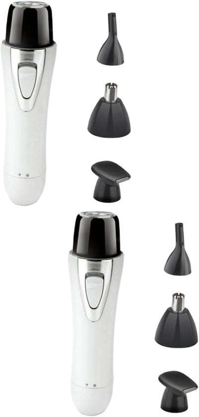 Trimmer elettrico a due parti, caricabile via USB, impermeabile, accessorio portatile e compatto per la cura personale uomo e donna, bianco