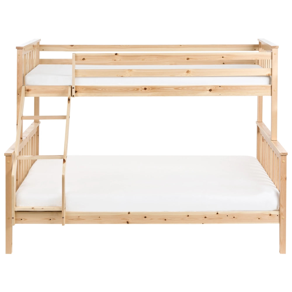 Letto a castello per bambini marrone chiaro struttura in legno 90/140 x 200 cm cameretta