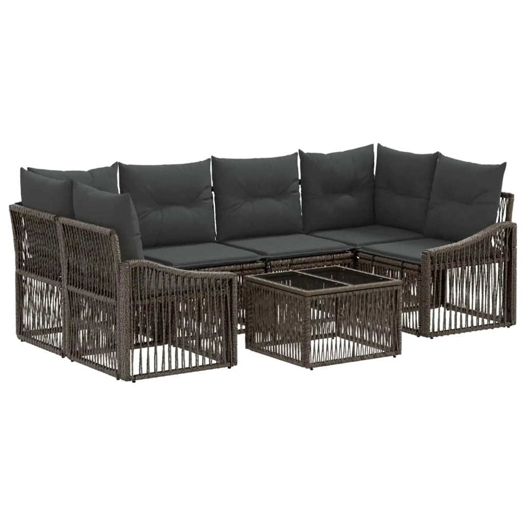 Set Divano da Giardino 7 pz Grigio polyrattan 3435941