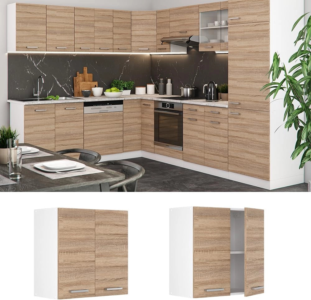 Pensile da cucina R-Line, Sonoma, 60 cm, per la libera combinazione all'interno di sistemi cucina modulari