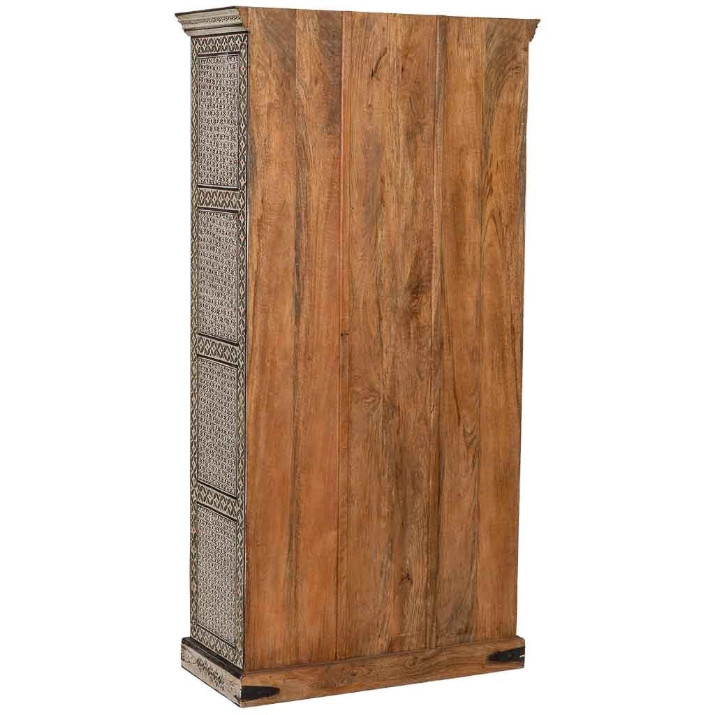 Armadio in legno verde dipinto a mano 92x42x183 cm
