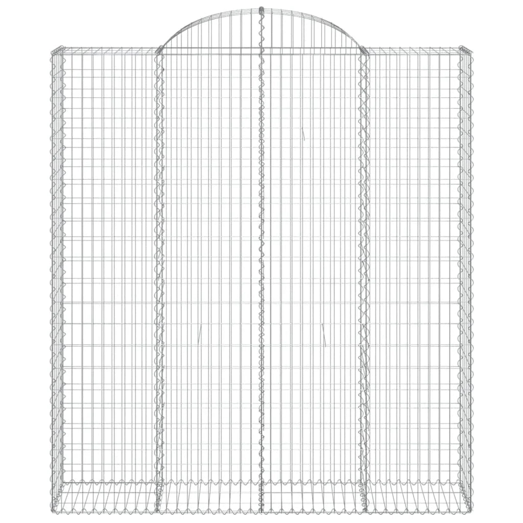 Set di 8 gabbioni ad arco per recinzioni a gabbia e muri di contenimento 200 x 50 x 220/240 cm ferro zincato argento 02_0041181