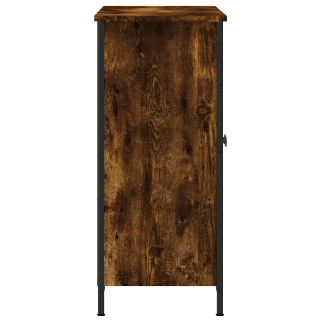 Credenza Rovere Fumo 100x33x75 cm in Legno Multistrato 835551
