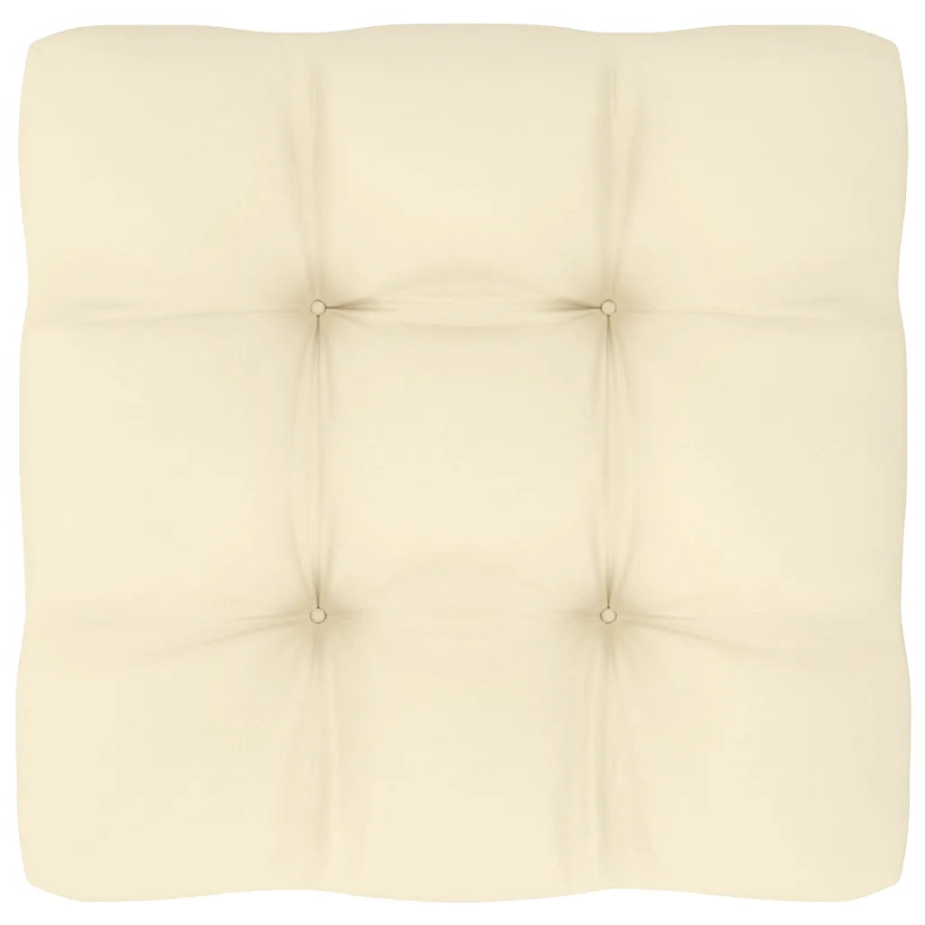 Divano Centrale da Giardino con Cuscini-Sofa Modulare-Divanetto da esterno Crema Massello di Pino 201820