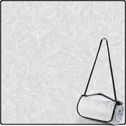 Tenda da picnic XXL impermeabile e lavabile - Tenda da spiaggia e matrice da campeggio con fondo in alluminio - Disegno foglia (Grigio, 200 x 200 cm)
