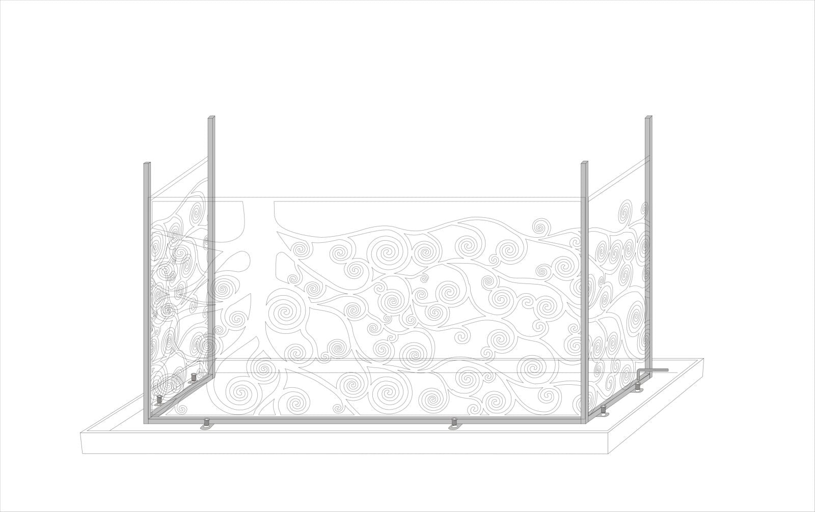 Console Albero della Vita 141,5x40,5x81,5 cm in Ferro MDF e Specchio Oro