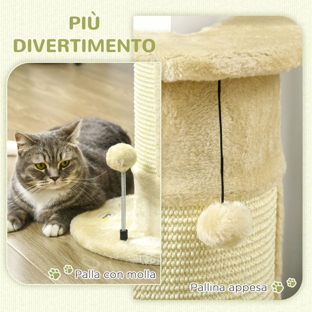 Tiragraffi per Gatti con Palline ¨C zephmum ¨C 34x25.5x58cm Beige