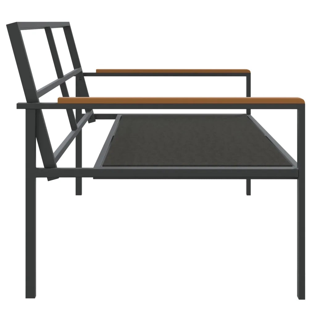 Set Salotto da Giardino 3 pz | Set di Mobili da Esterno con Cuscini in Acciaio Antracite