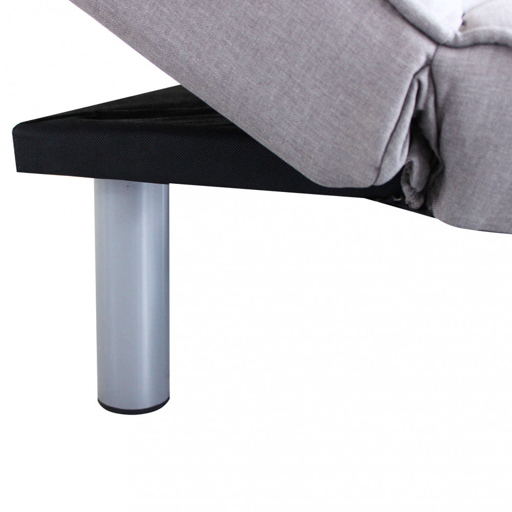 Divano Letto Aaron 178x80x71 cm in Tessuto Grigio