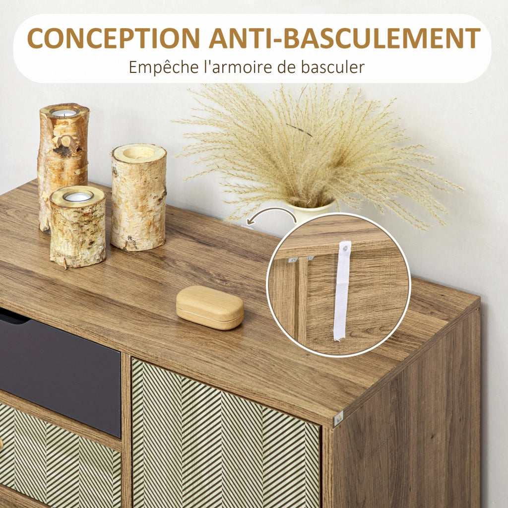 Cassettiera 4 cassetti con ante ¨C zephmum ¨C marrone 79x39x86 cm